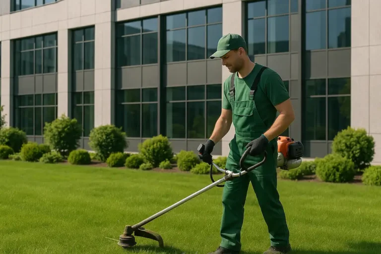 Mitarbeiter bei der Gartenarbeit